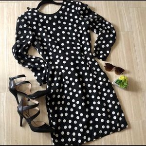 Vintage Polka Dot Dress with V back and bow